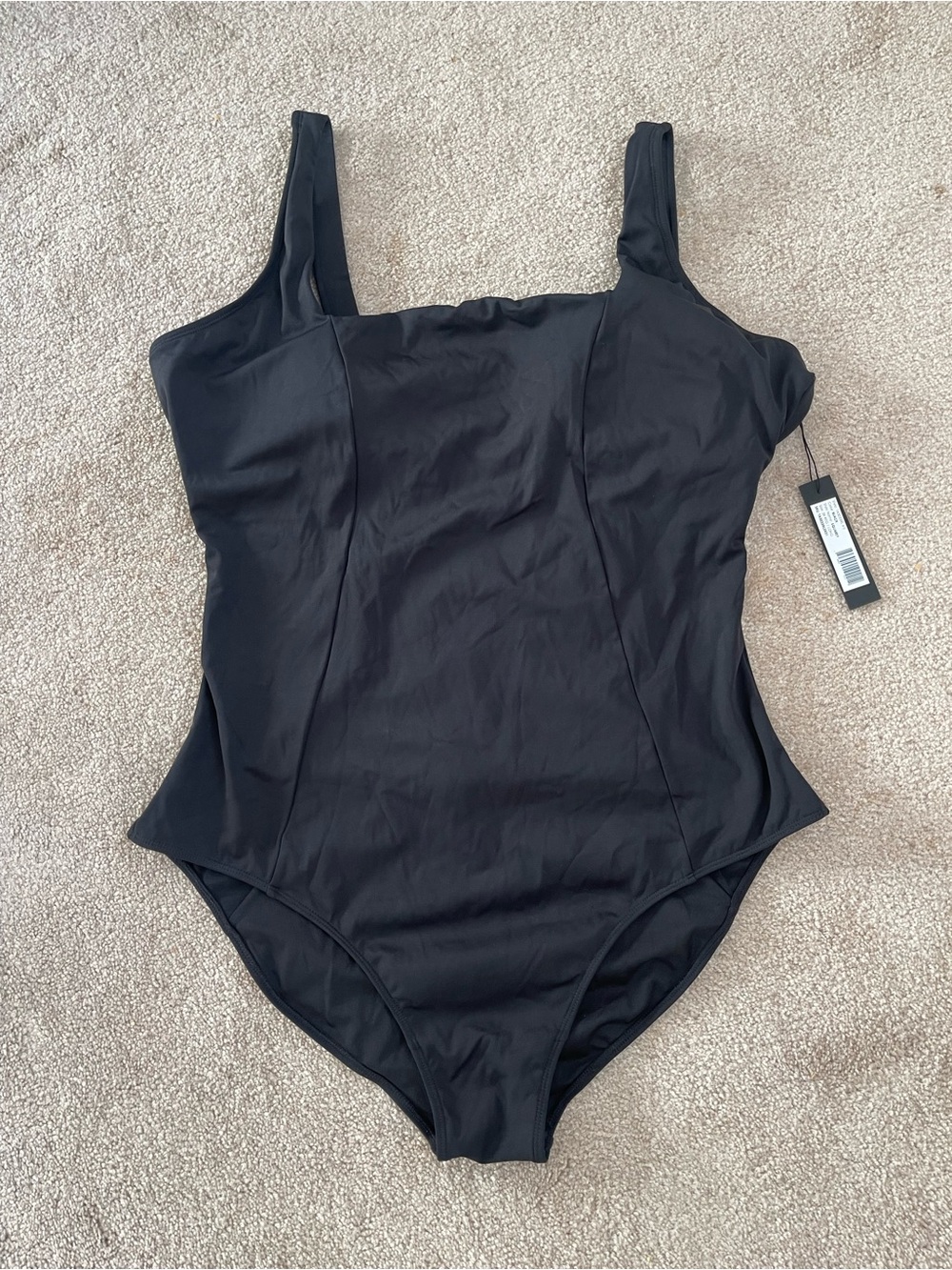 TA3 Squarey One Piece Swimsuit Black 3X Regular/Long NWT